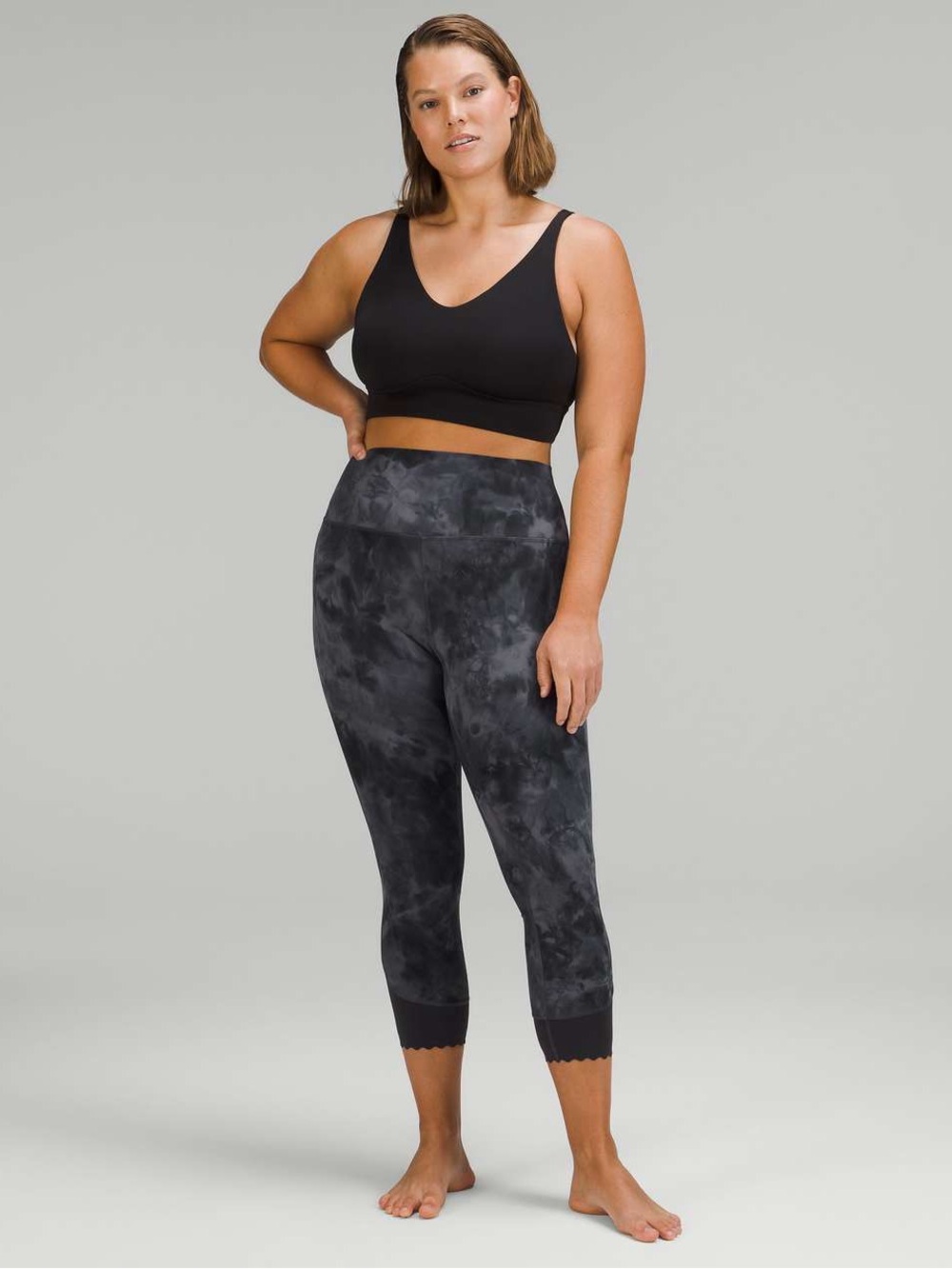 Lululemon Align Scalloped Hem High-Rise
Leggings Diamond Dye Pitch Grey Graphite